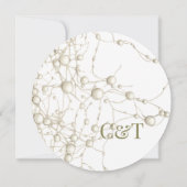 Elegante Parel Gouden Scriptie Bruiloft Romantisch Kaart (Achterkant)