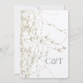 Elegante Parel Gouden Scriptie Bruiloft Romantisch Save The Date (Achterkant)