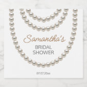 Elegante parel kettingen Vrijgezellenfeest Sparkling Wijnetiket (Enkel label)