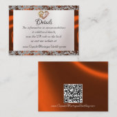 Elegante parel, koperlint & Sparkle QR-code Informatiekaartje (Voorkant / Achterkant)