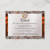 Elegante parel, koperlint & Sparkle QR-code Informatiekaartje (Voorkant)