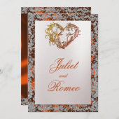 Elegante parel, koperlint & sprankeling 2 kaart (Voorkant / Achterkant)