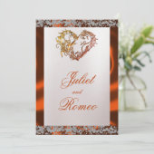 Elegante parel, koperlint & sprankeling kaart (Staand voorkant)