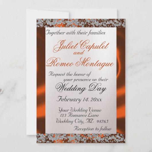 Elegante parel, koperlint & sprankeling kaart (Achterkant)