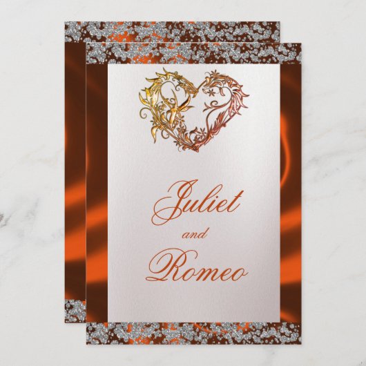 Elegante parel, koperlint & sprankeling kaart (Voorkant / Achterkant)