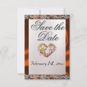 Elegante parel, koperlint & sprankeling save the date (Voorkant)