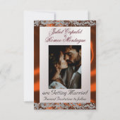 Elegante parel, koperlint & sprankeling save the date (Achterkant)