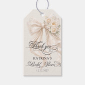 Elegante parel lint bruiloft feest cadeau etikette cadeaulabel (Voorkant)
