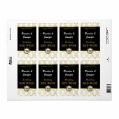 Elegante Parel Monogram Bruiloft Mini Wijn Labels (Full Sheet)