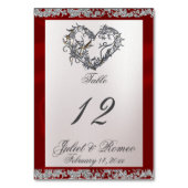 Elegante parel, rood lint & sprankeling kaart (Voorkant)