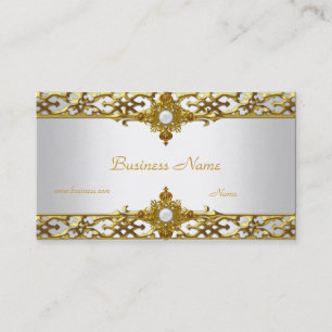 Elegante parel sieraden met gouden rand visitekaartje