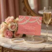 Elegante Parel Verjaardagsdiner Uitnodiging