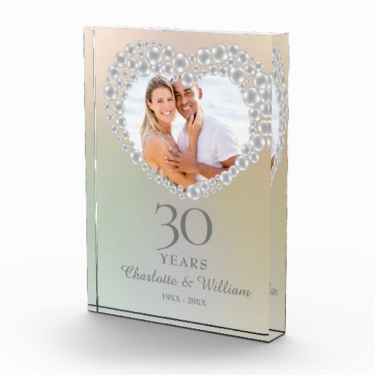 Elegante parel voor 30-jarig huwelijksjubileum fotoblokken (Rechts)