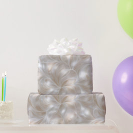 Elegante parel zilveren vorst glans abstract patro cadeaupapier