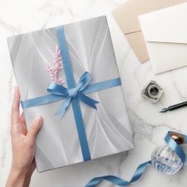 Elegante parel zilveren vorst glans abstract patro cadeaupapier