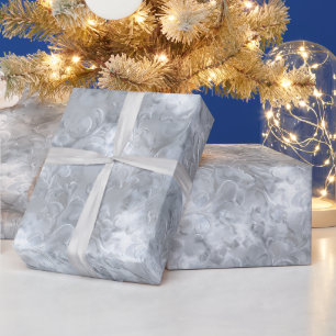 Elegante parel zilveren vorst glans abstract patro cadeaupapier
