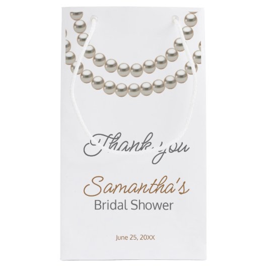 Elegante parelketting Bruidscadeau  Klein Cadeauzakje (Achterkant)