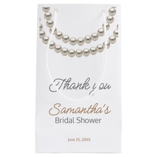 Elegante parelketting Bruidscadeau  Klein Cadeauzakje (Voorkant)