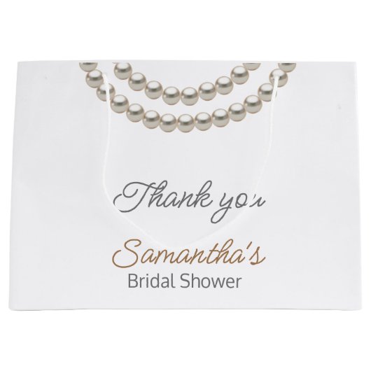 Elegante parelketting Bruidsdouche  Groot Cadeauzakje (Voorkant)