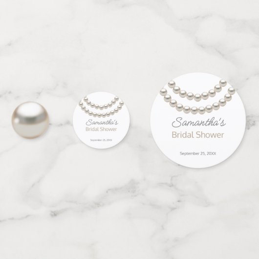 Elegante parelketting bruidsfeest confetti (Voorkanten)