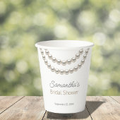 Elegante parelketting bruidsjurk shower papieren bekers