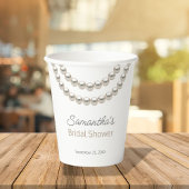 Elegante parelketting bruidsjurk shower papieren bekers