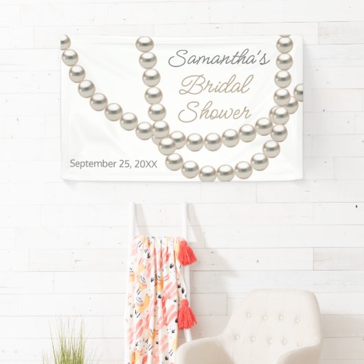 Elegante parelketting bruidsmeisjesfeest spandoek (Insitu)