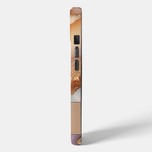 Elegante parelmoer en glinsterend gouden monogram Case-Mate iPhone case (Achterkant / Links)