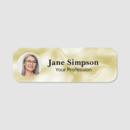 Elegante Parelmoer Gouden Textuur Naamlabel Naamplaatje