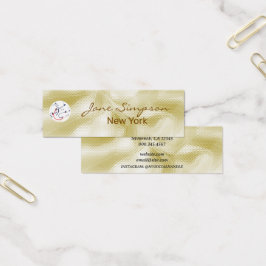 Elegante Parelmoer Gouden Textuur Profielkaart Mini Visitekaartjes