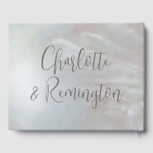 Elegante parelmoer grijs/Lila bruiloft Gastenboek (Achterkant)