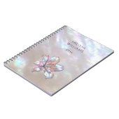 Elegante Parelmoer Lelie Notitieboek (Linkerzijde)