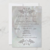 Elegante parelmoer Lila/grijze bruiloft Kaart (Voorkant)