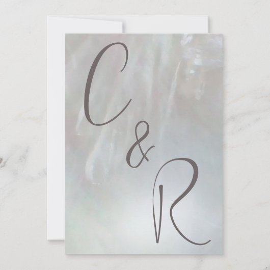 Elegante parelmoer Lila/grijze bruiloft Kaart (Achterkant)