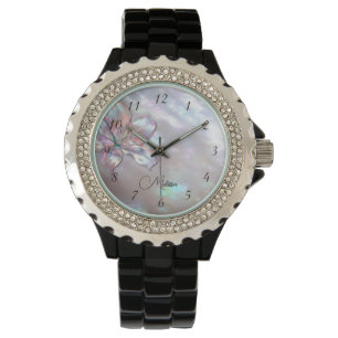 Elegante parelmoer Lily Horloge