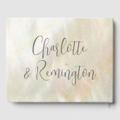 Elegante parelmoer perzik bruiloft gastenboek (Achterkant)