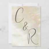 Elegante parelmoer perzik bruiloft kaart (Achterkant)