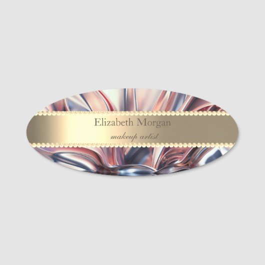 Elegante Parels Abstract Naamplaatje (Voorkant)