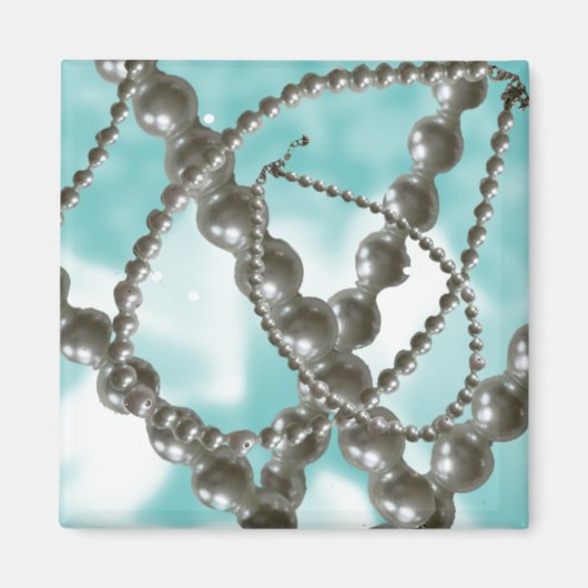 Elegante Parels Aqua Magneet (Voorkant)
