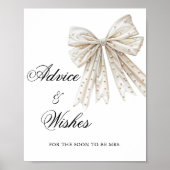 Elegante parels boog advies en wensen teken poster (Voorkant)