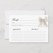 Elegante parels boog minimalistisch recept Kaart (Voorkant)