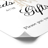 Elegante Parels Bow Kaarten en geschenken Poster (Hoek)