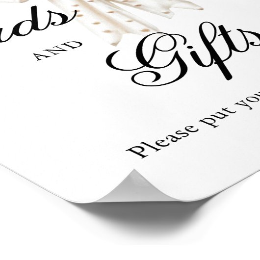 Elegante Parels Bow Kaarten en geschenken Poster (Hoek)