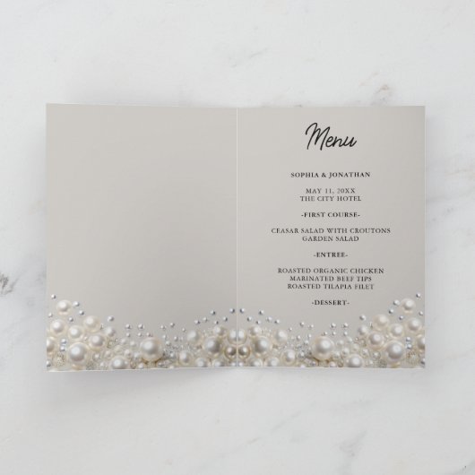 Elegante parels bruids douche uitnodiging (Binnen)