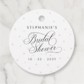 Elegante Parels Bruidsdiner Bedankjes Labels (Voorkant)
