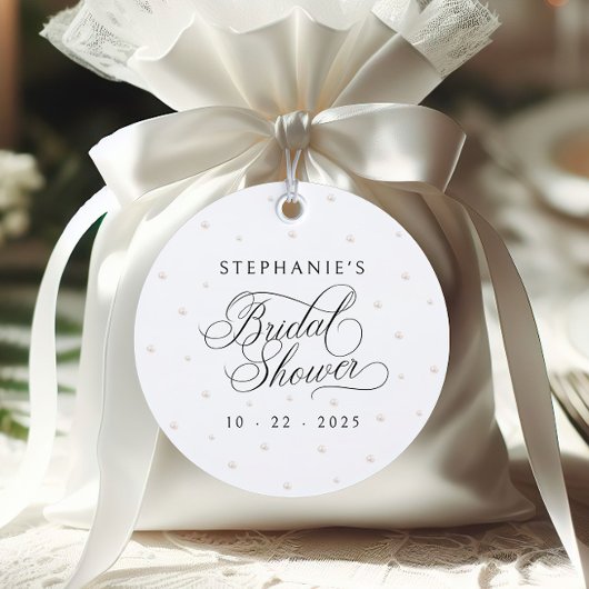 Elegante Parels Bruidsdiner Bedankjes Labels