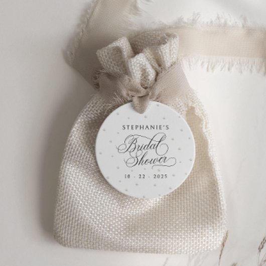 Elegante Parels Bruidsdouche Bedankjes Labels