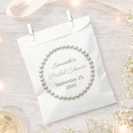 Elegante Parels Bruidsdouche Bedankzakje (Geknipt)