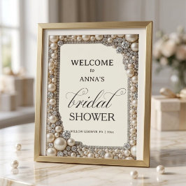 Elegante Parels Bruidsfeest Acryl Bord