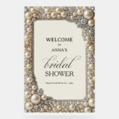 Elegante Parels Bruidsfeest Acryl Bord (Voorkant)